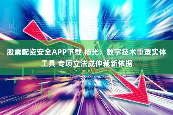股票配资安全APP下载 杨光：数字技术重塑实体工具 专项立法成仲裁新依据